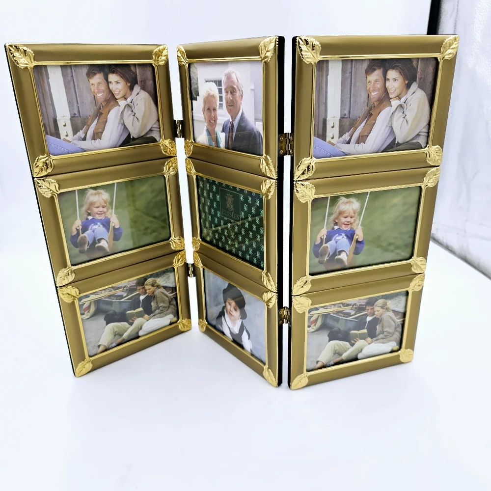 New Loui Michel Table Top Memories 3 Panel Screen 9 Picture Frames